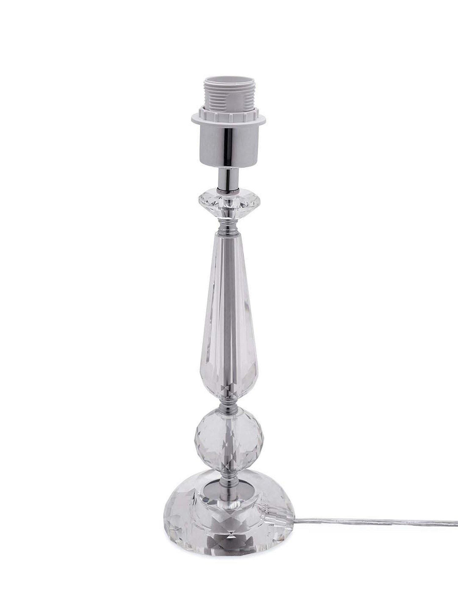 Pure Home and Living Transparent Glass Teardrop Shaped Small Table Lamp Stand