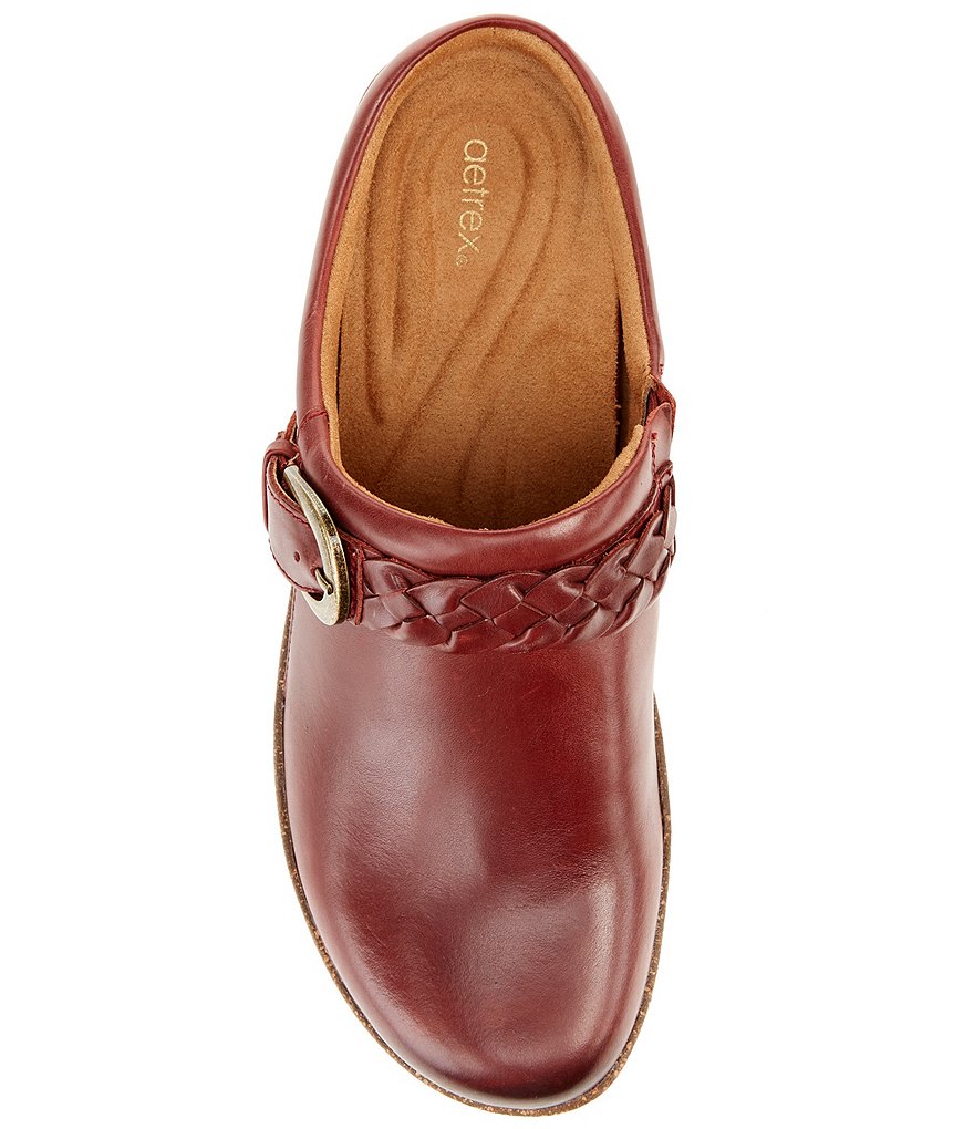 Aetrex Libby-Braided Strap Detail Clogs