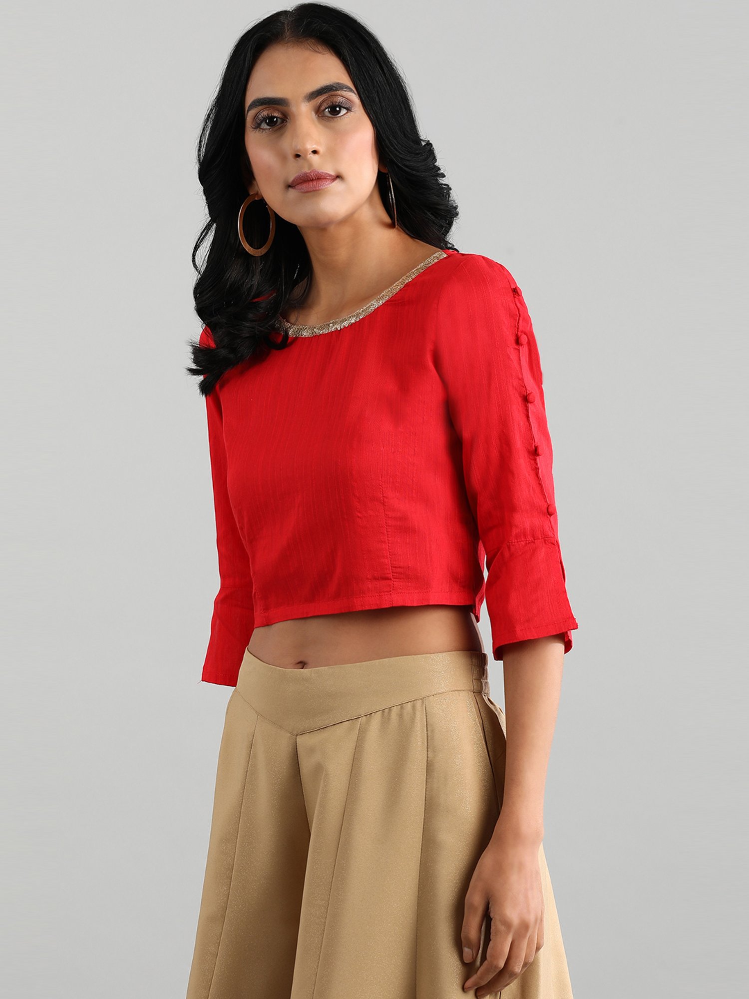 Aurelia Red Regular Fit Blouse