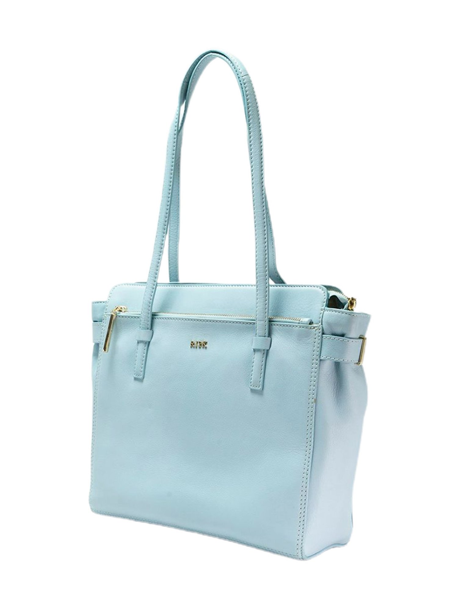 RI2K London Blue Leather Large Shoulder Bag