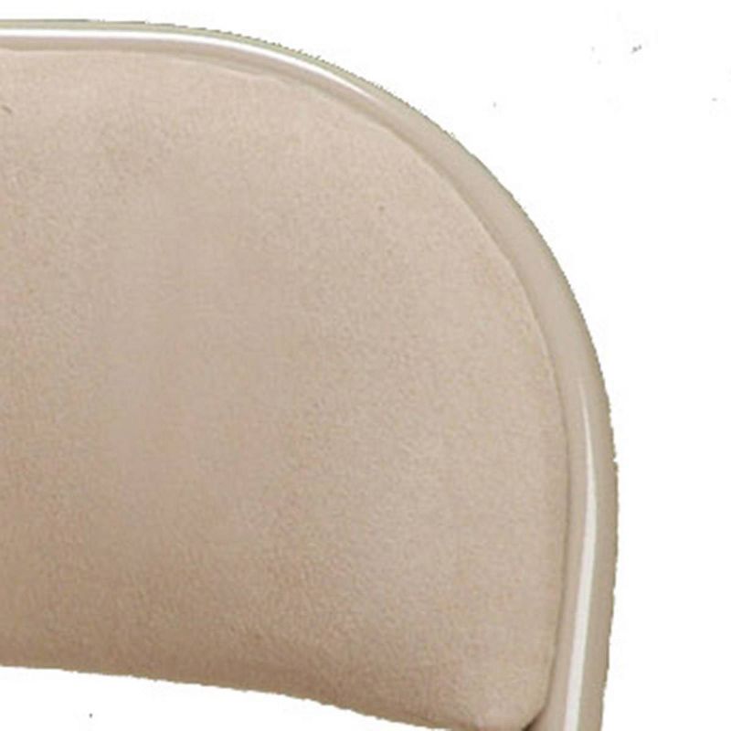 4pc Deluxe Fabric Padded Folding Chairs Buff Frame and Sand Fabric - Sudden Comfort