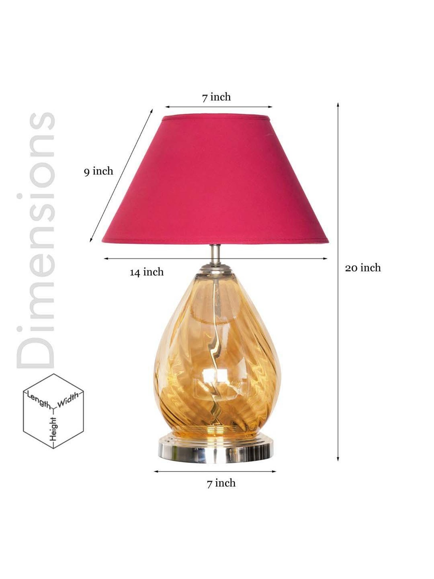 DecorativeRay Red PVC Study Table Lamp - Set of 1