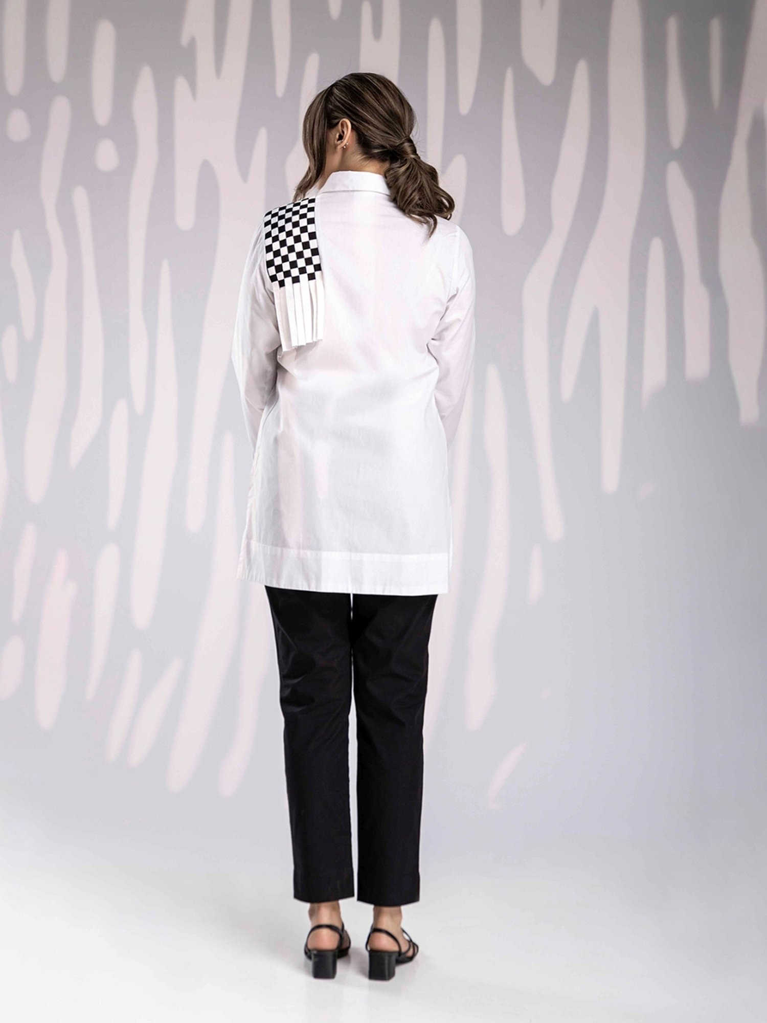 House of Manaa White Hom Allure Shirt with Pant