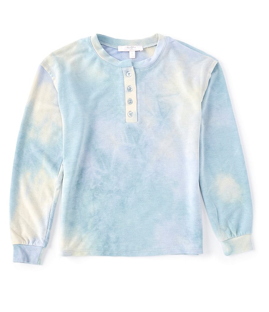 Moa Moa Big Girls 7-16 Long Sleeve Tie Dye Tee