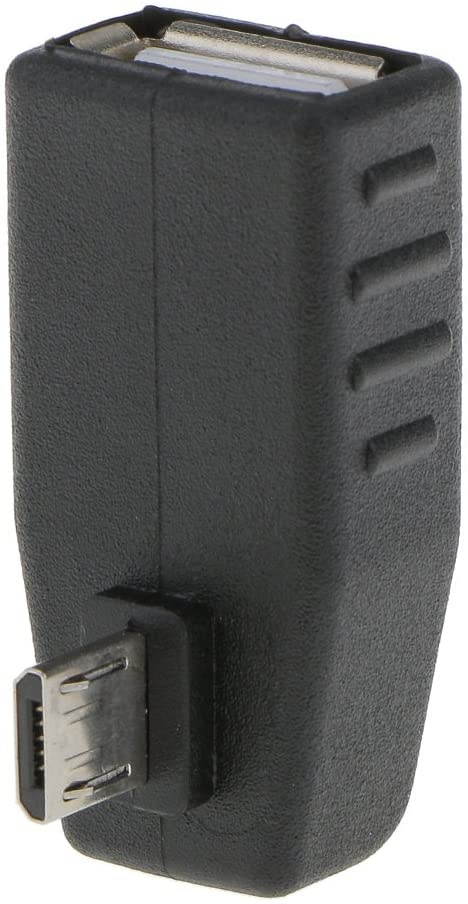 Homyl Leftward Micro USB Male to USB Female OTG Adapter for Cellphone Tablet PC