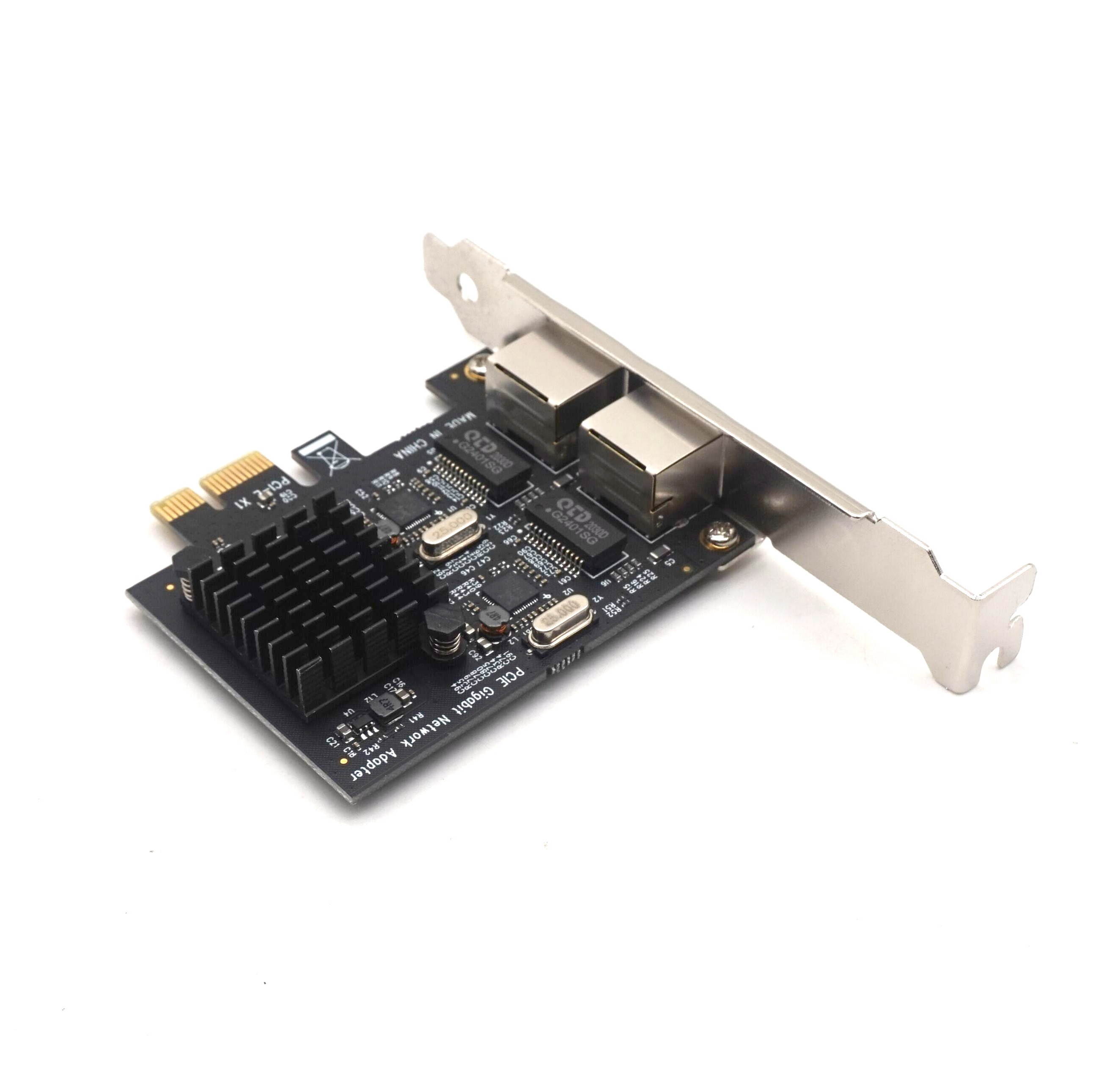 Weastlinks Dual-Port PCI-E X1 Gigabit Ethernet Network Card 10/100/1000Mbps Rate Adapter