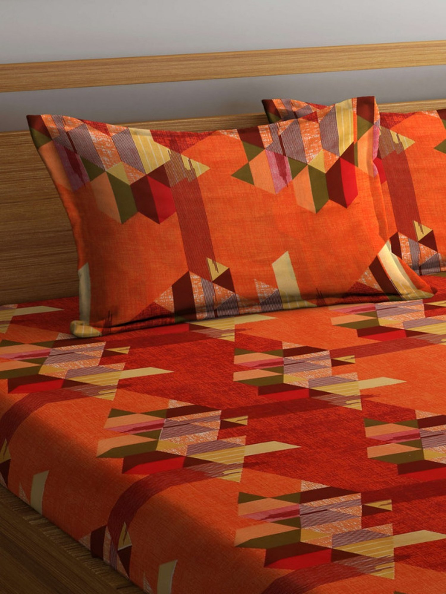 Dhrohar Printed Multicolor Cotton 180 TC Double Bedsheet with 2 Pillow covers