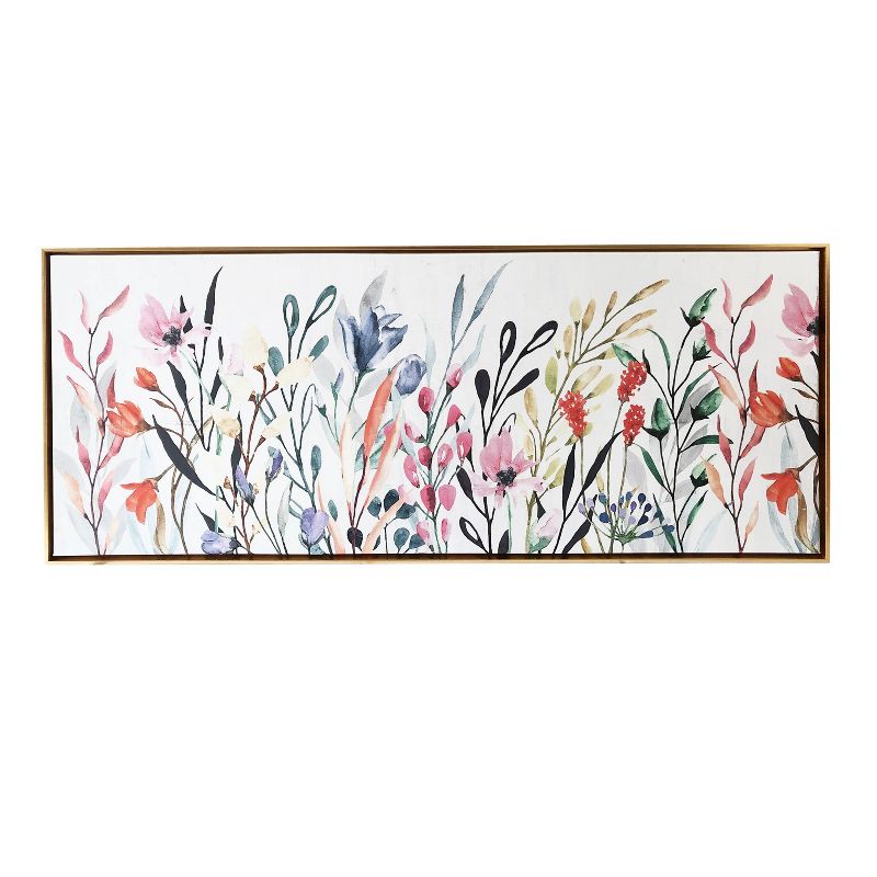 19" x 45" Colorful Wildflower Floating Framed Wall Canvas - Gallery 57