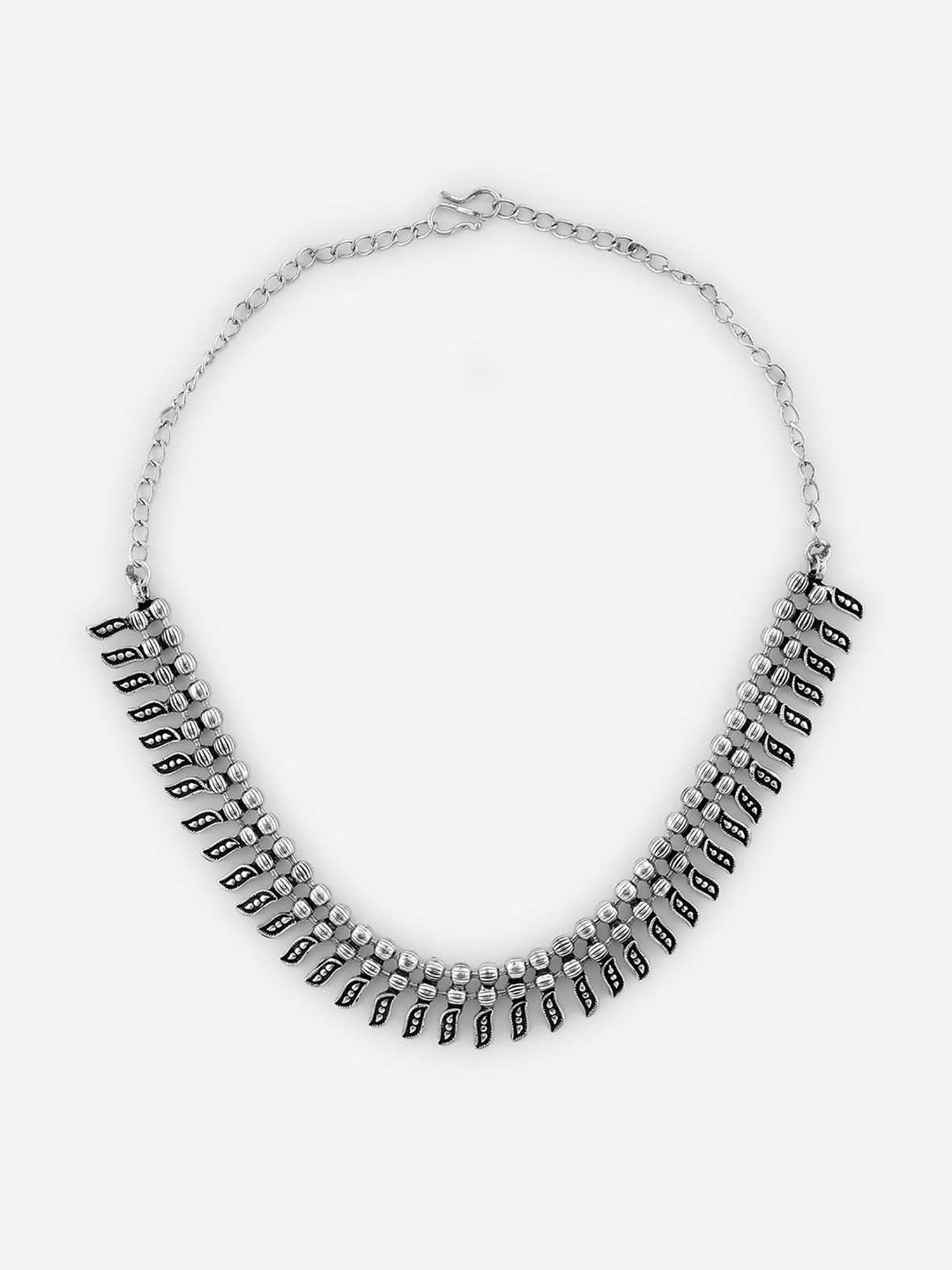Fida Bold Tribal Silver Necklace