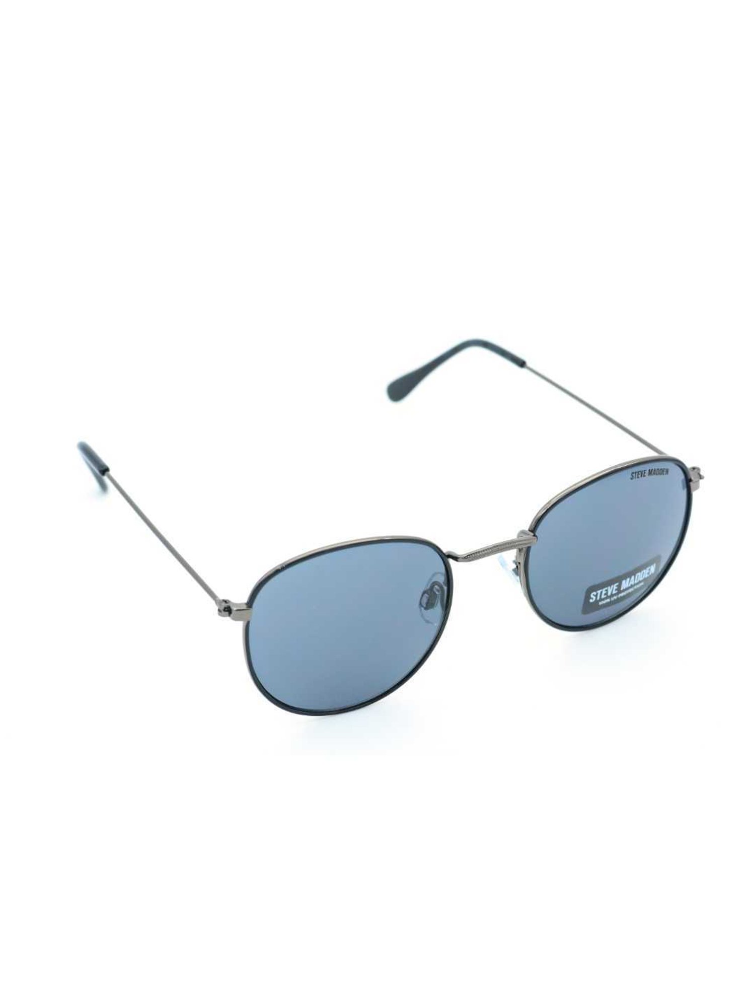 STEVE MADDEN Gunmetal Oversize Irregular Sunglasses for Men