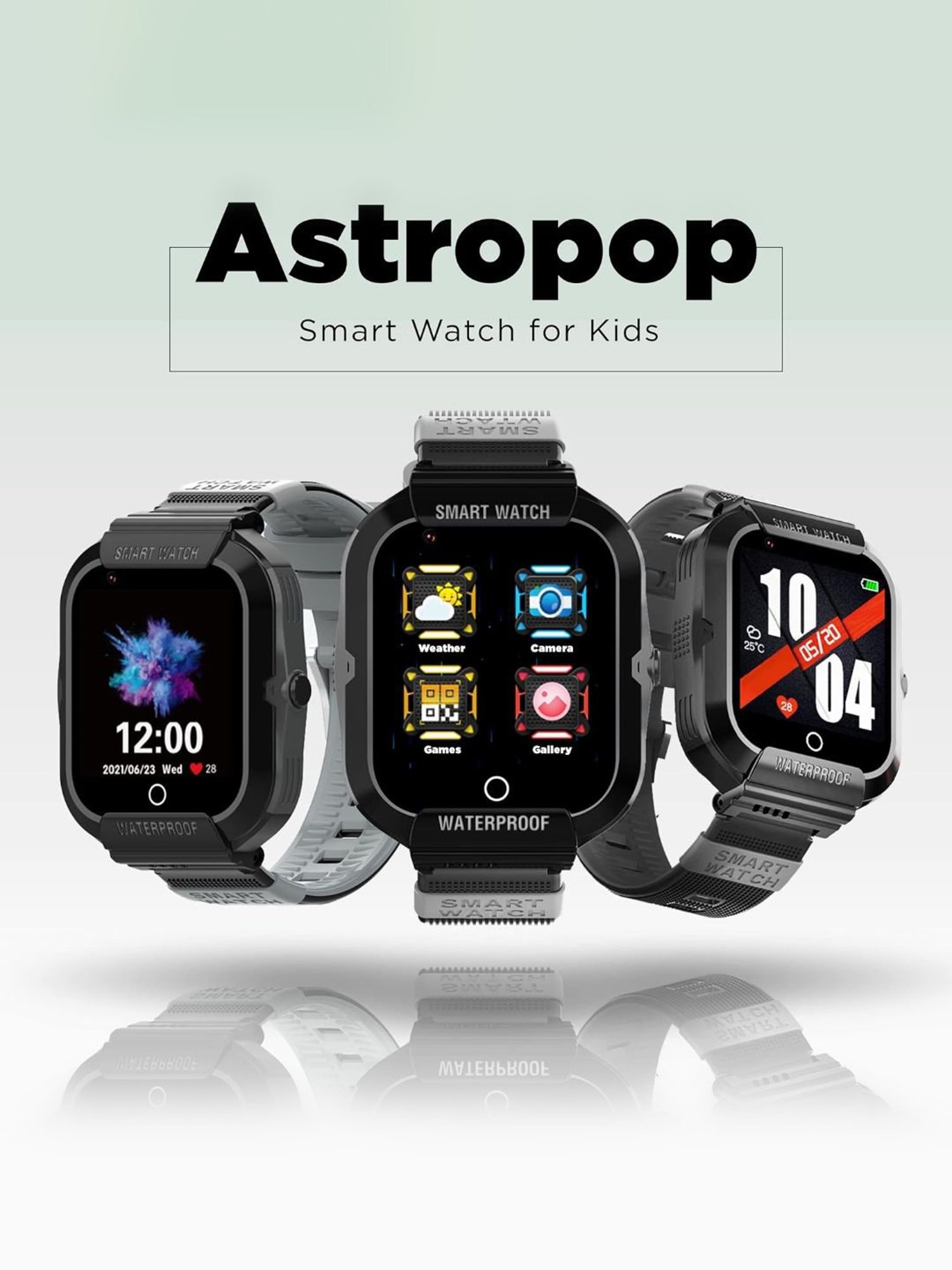 Turet Smartwatch for Kids with HD Display, Camera, SOS Button, Phone & Video Calling (Black)