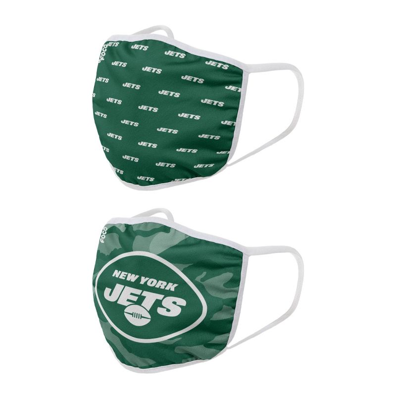NFL New York Jets Adult Face Covering 2pk