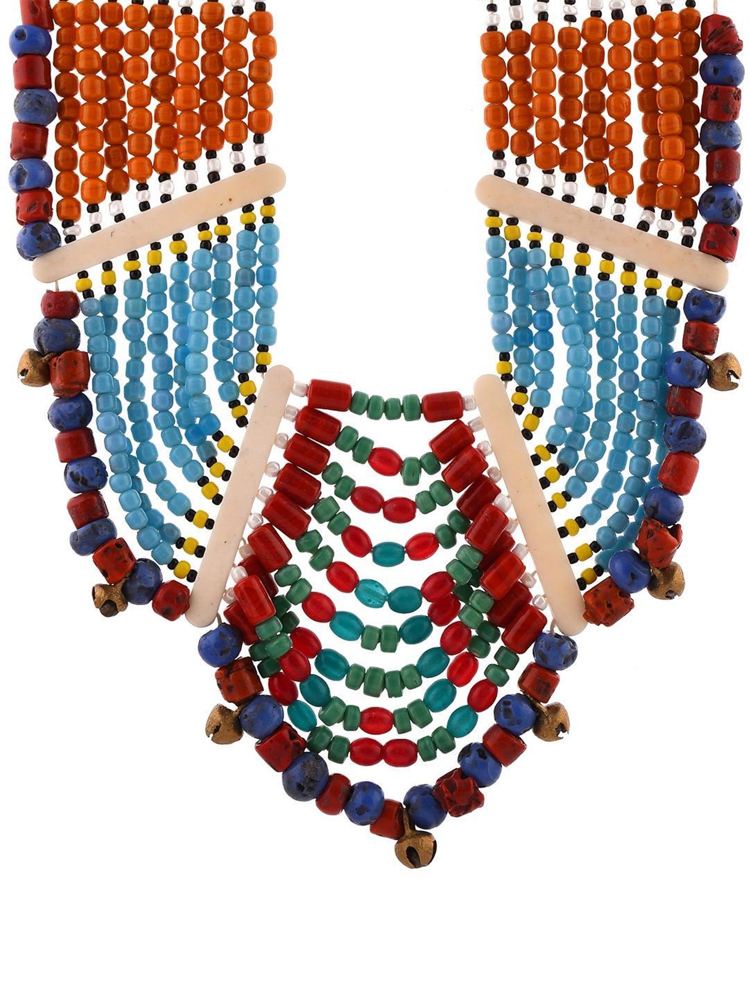 Imli Street Multicolor Vintage Naga Beaded Tribal Necklace