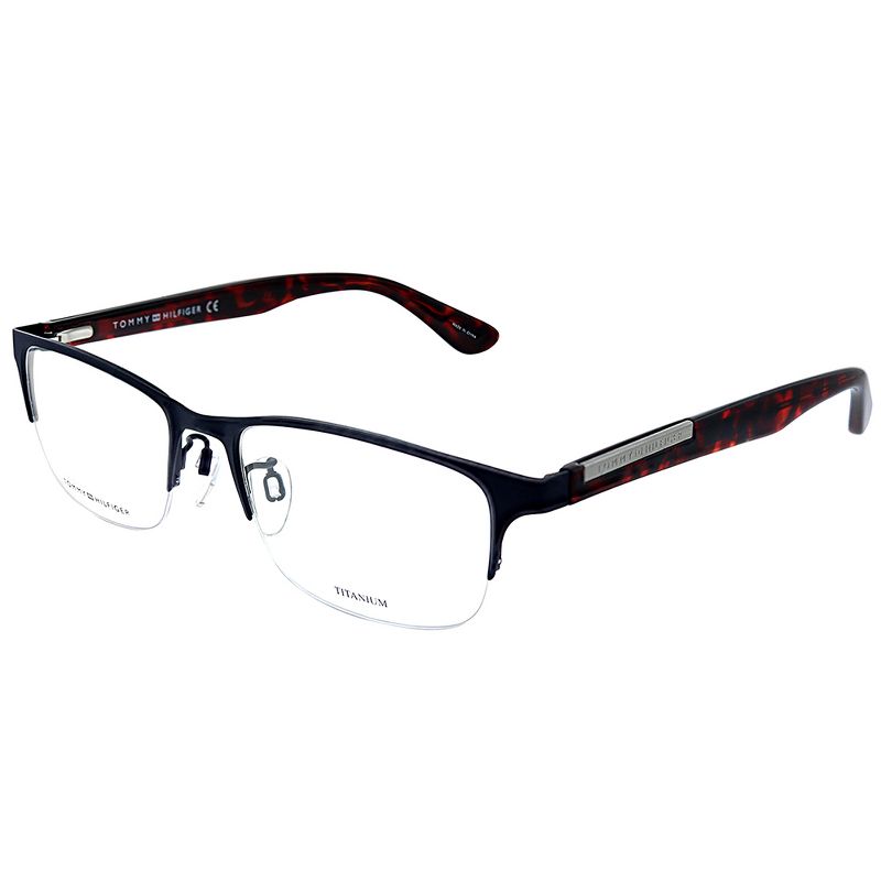 Tommy Hilfiger TH 1583 FLL Unisex Square Eyeglasses Matte Blue 54mm