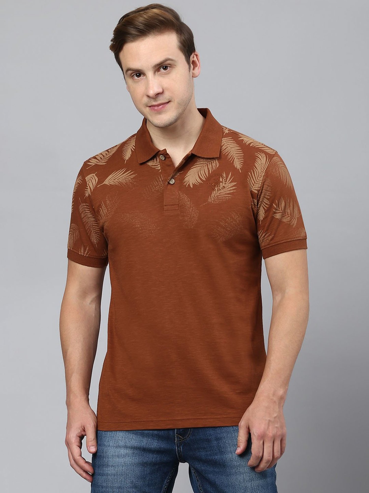 Beverly Hills Polo Club Brown Regular Fit Cotton Polo T-Shirt