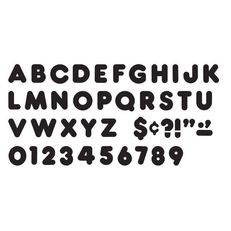 6pk 4" Casual Uppercase Ready Letters Black - TREND