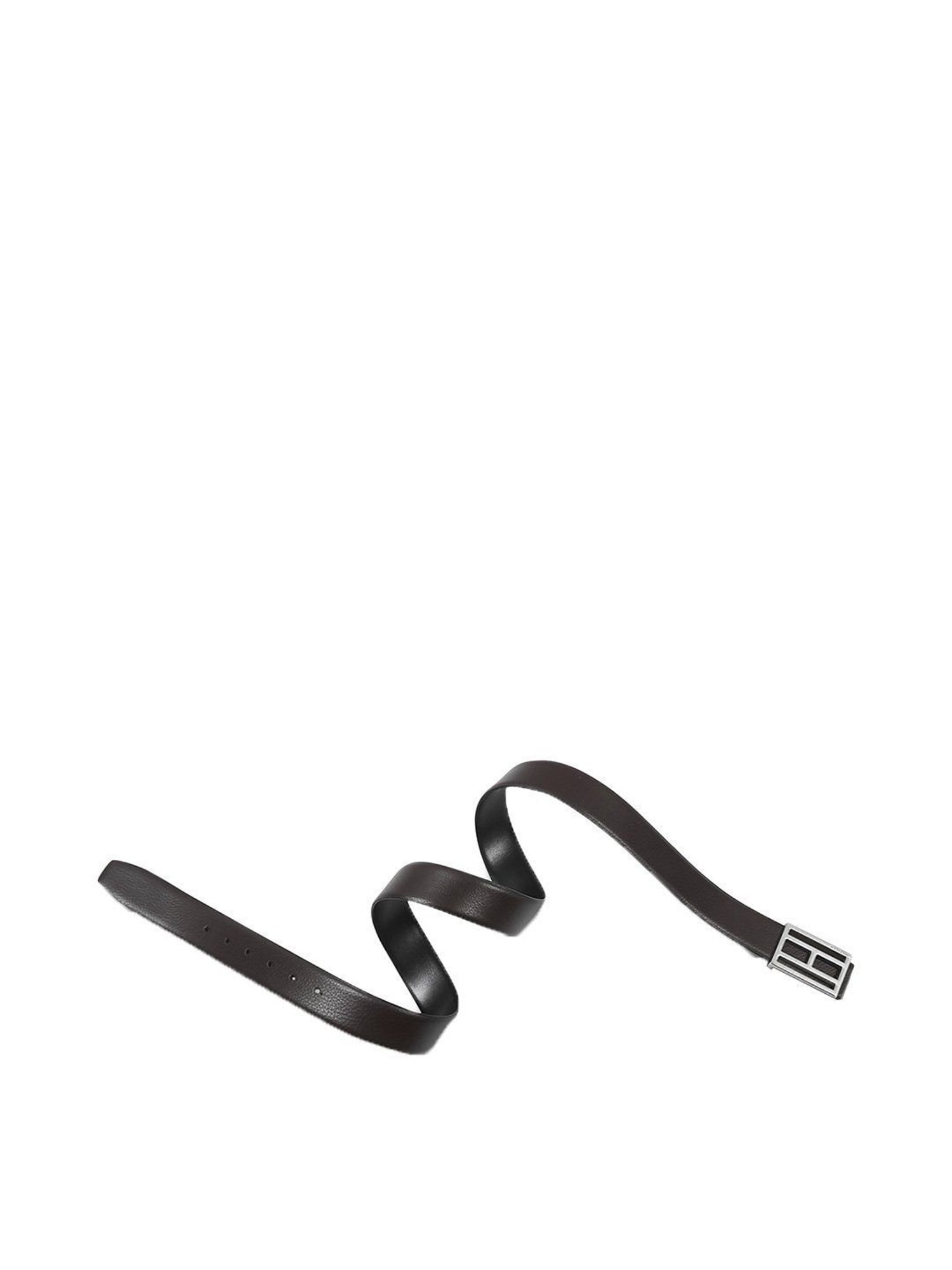 BELWABA Black Textured Formal Leather Belt for Men