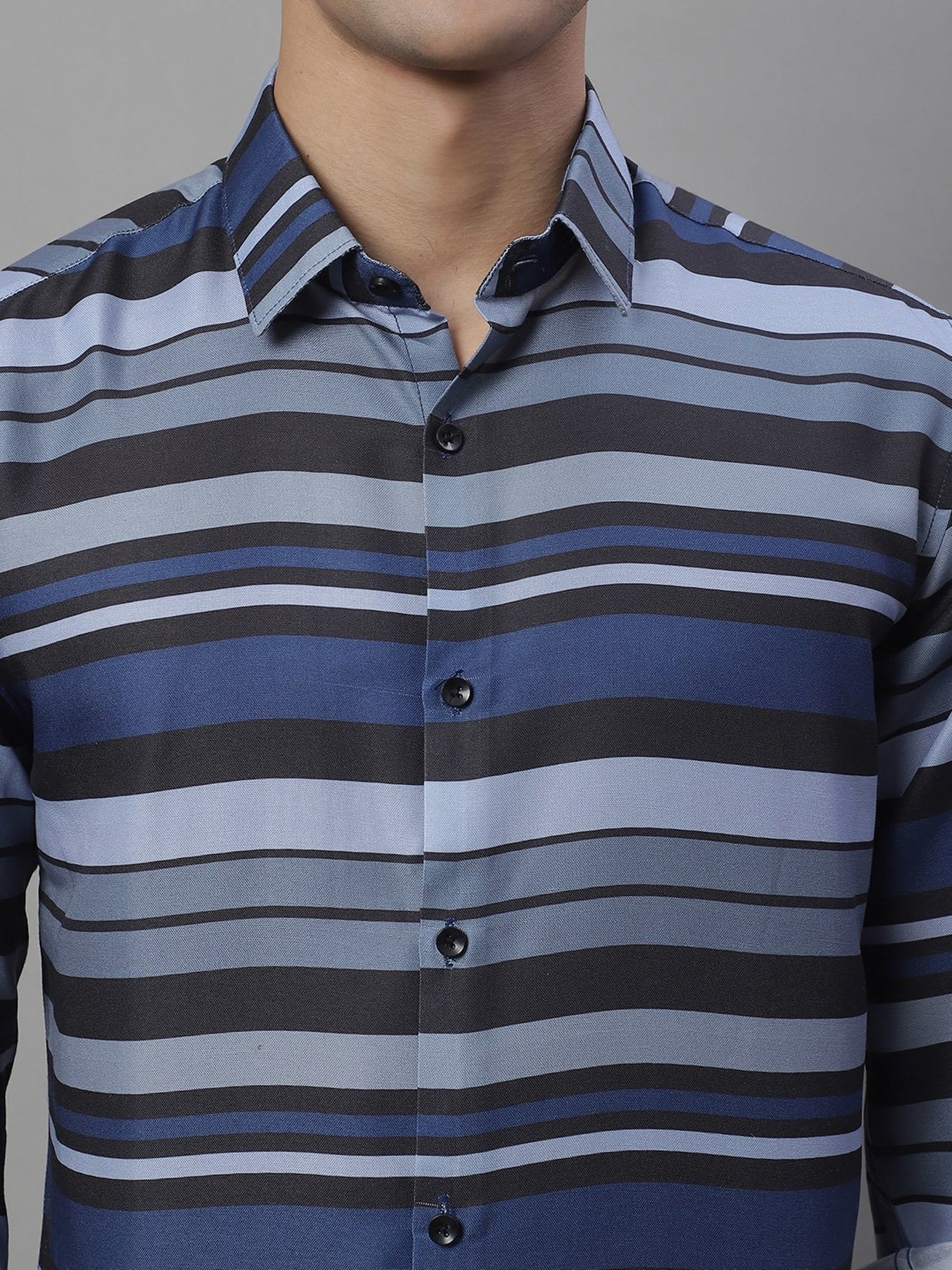 Jainish Multicolor Regular Fit Striped Cotton Shirt