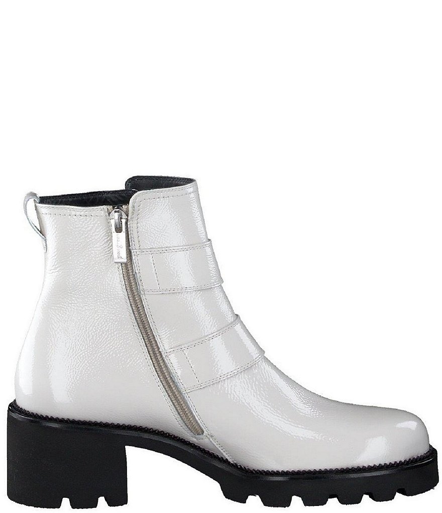 Paul Green Jake Crinkle Patent Lugged Leather Booties