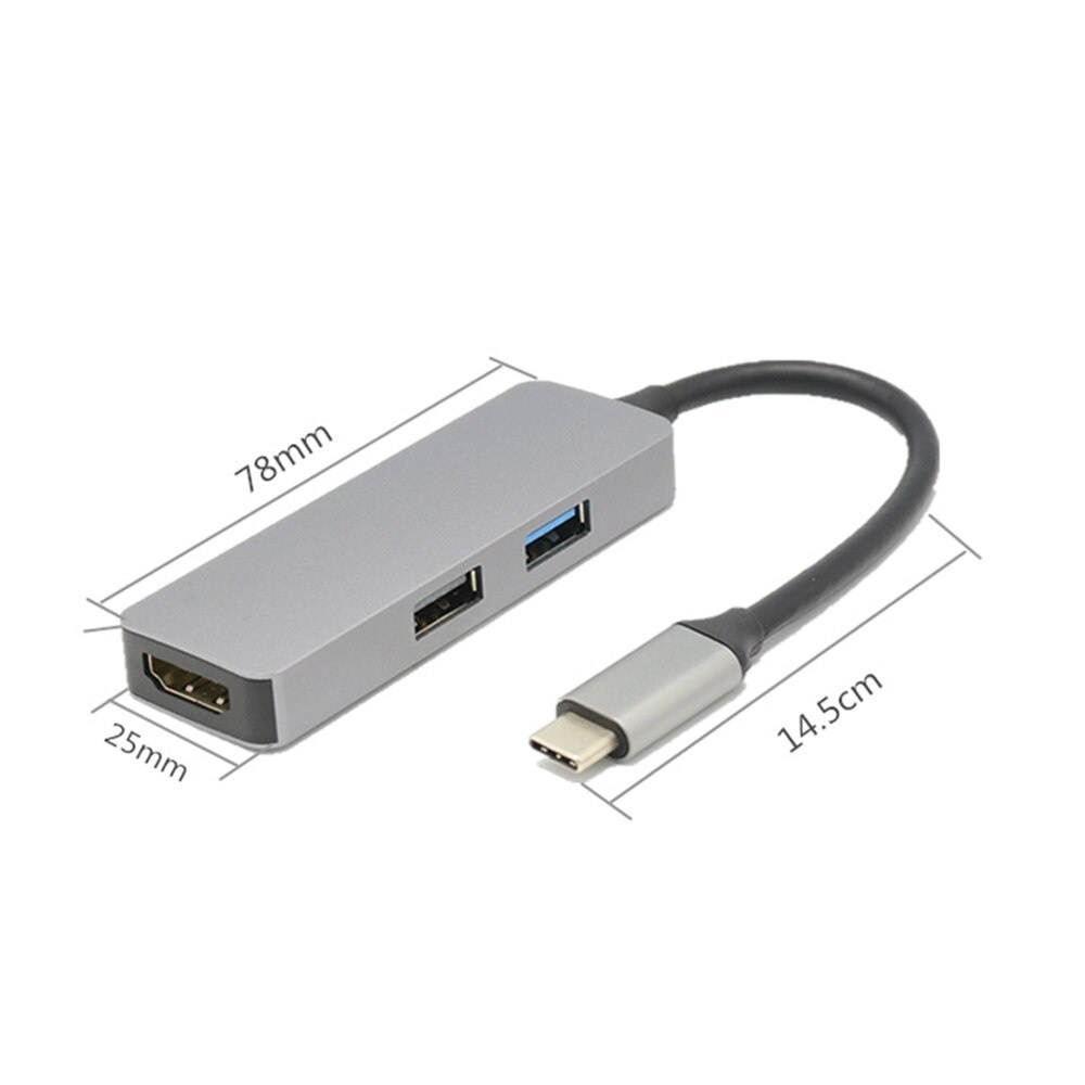 4 In 1 USB 3.1 Type C Hub USB Port PD Charging HDMI 4K Ports Multifunction Hub