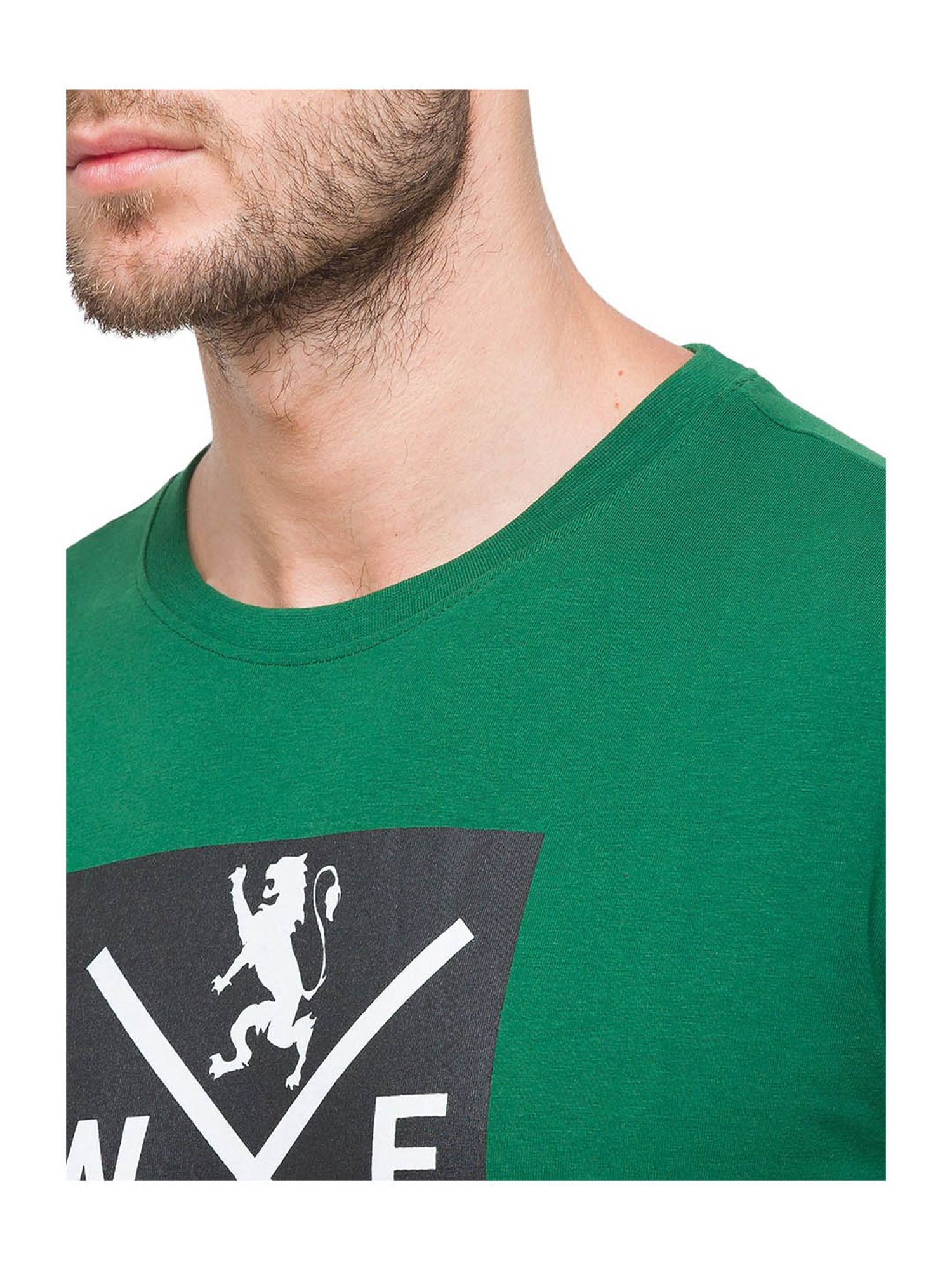 Giordano Green Cotton Round Neck T-Shirt