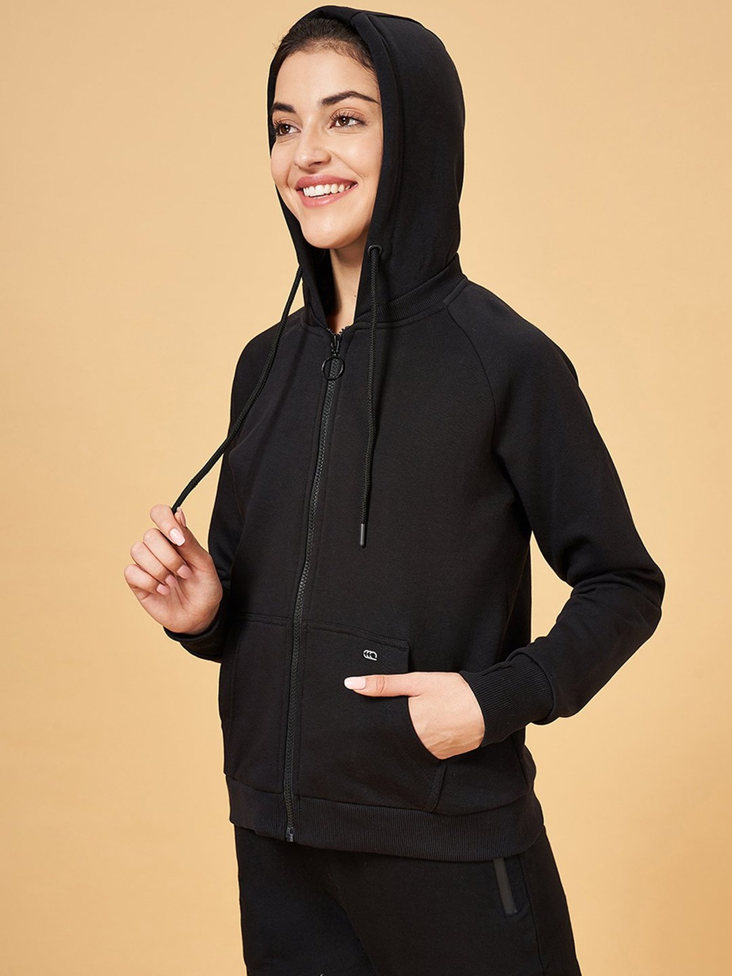 Ajile by Pantaloons Black Cotton Sports Sweatshirt