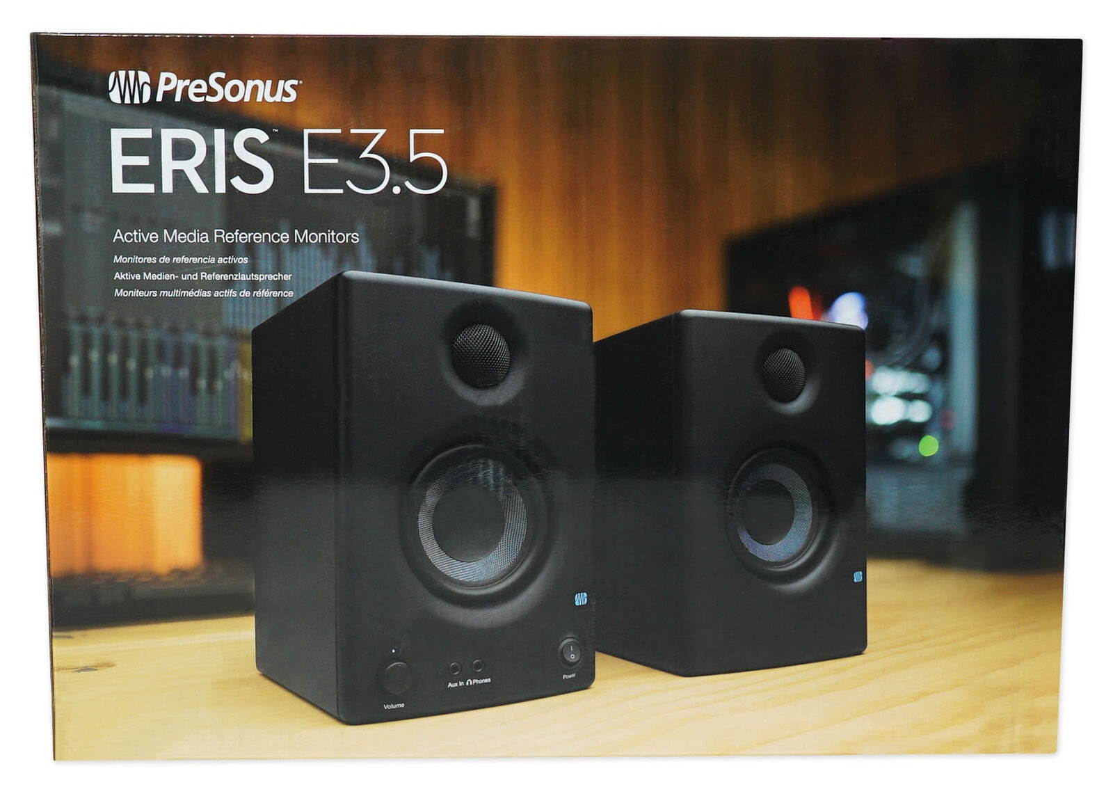 Pair   Eris E3.5 3.5" Powered Active Studio Monitor Speakers+Stands