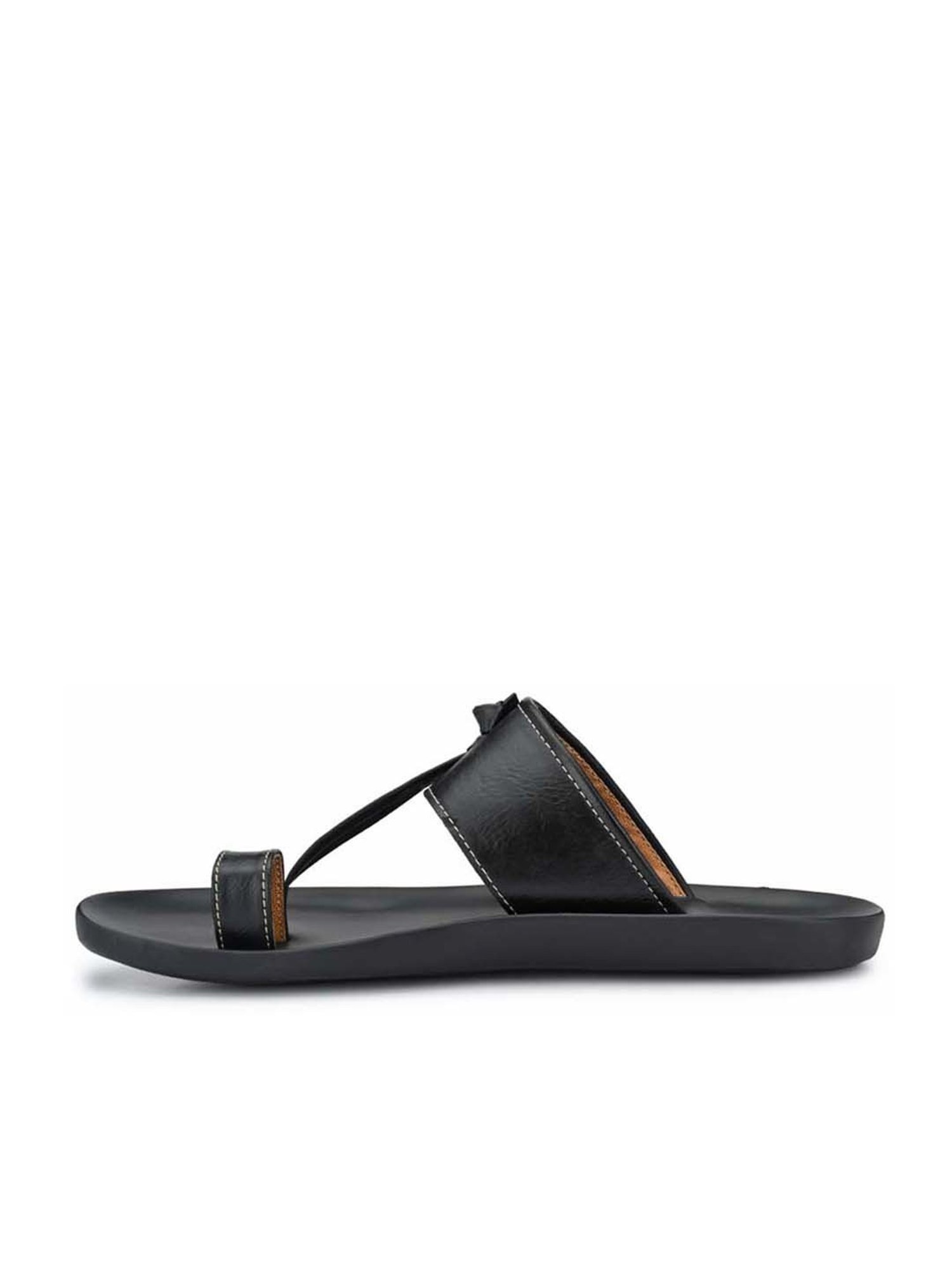 Eego Italy Men's Black Toe Ring Sandals