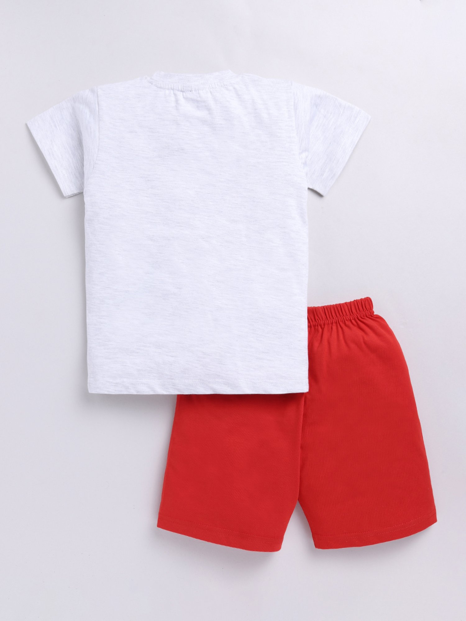 Todd N Teen Kids Grey & Red Printed T-Shirt With Shorts