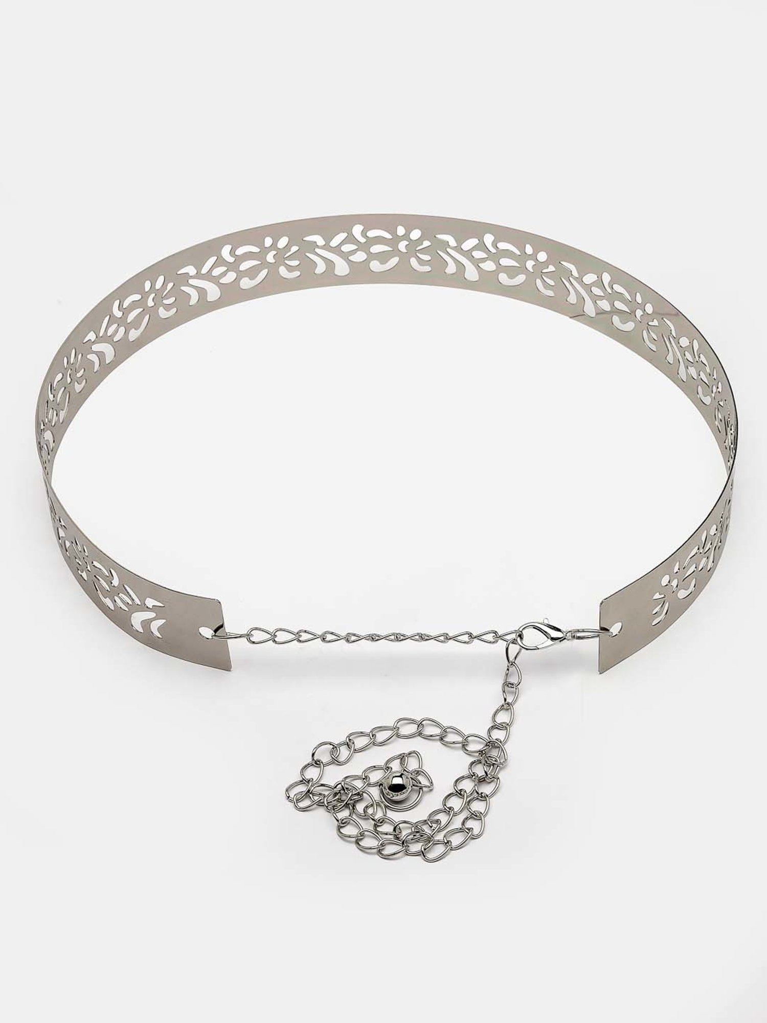 NVR Circular Silver- Plated Adjustable Broad Belt for Women