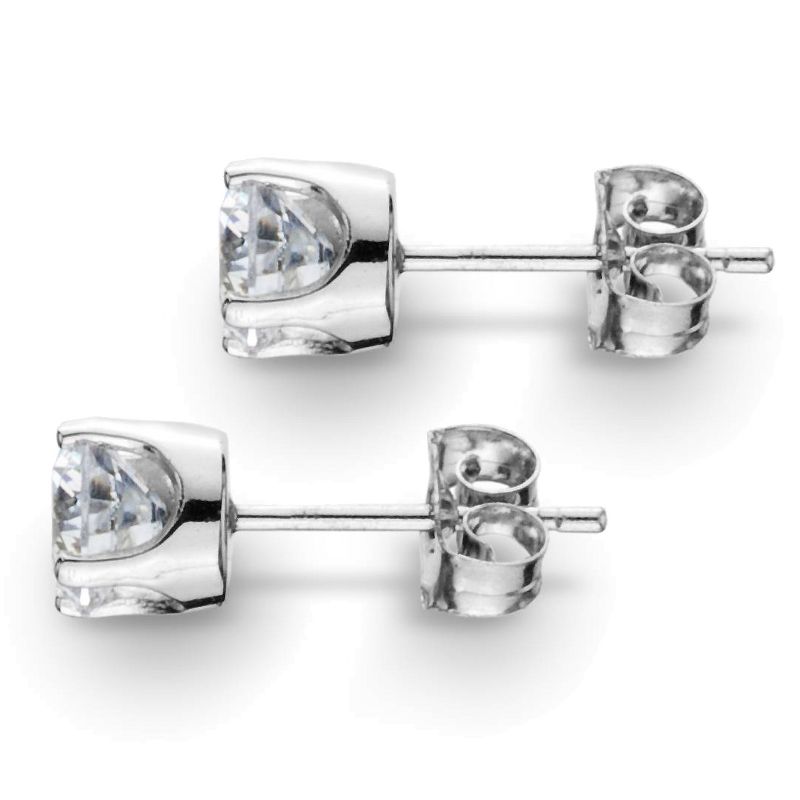 Pompeii3 VS 2 Ct TW Round Moissanite Studs 14k White Gold