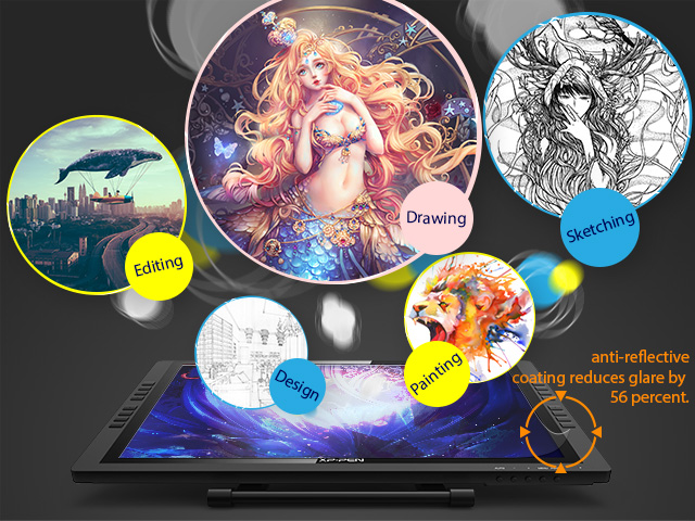 XP-PEN Artist22E Pro Drawing Pen Display Graphic Monitor IPS Monitor 8192 Level Pen Pressure Drawing Pen Tablet Dual Monitor with 16 Express Keys and Adjustable Stand 21.5 Inch