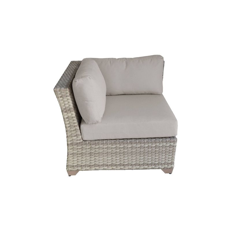 Nolin 7pc Sectional Weathered Brown Frame Sunbrella Spectrum Denim Fabric - La-Z-Boy