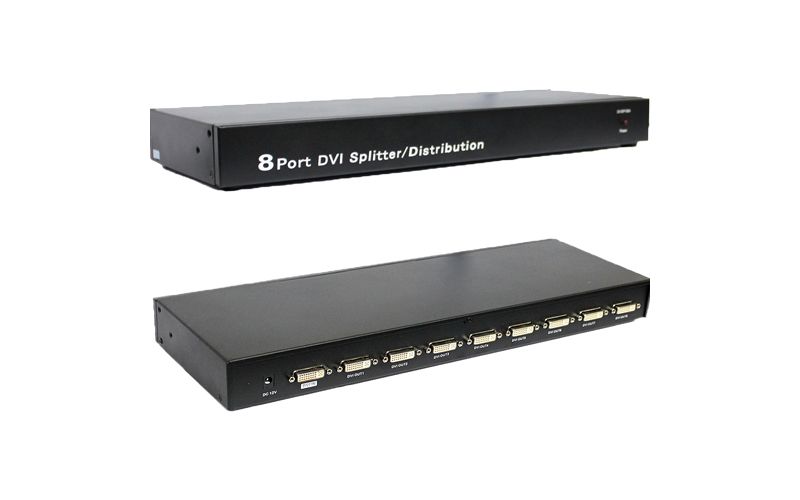 4XEM 8-Port DVI Video Splitter 1900x1200 - 350 MHz to 350 MHz - DVI In - DVI Out