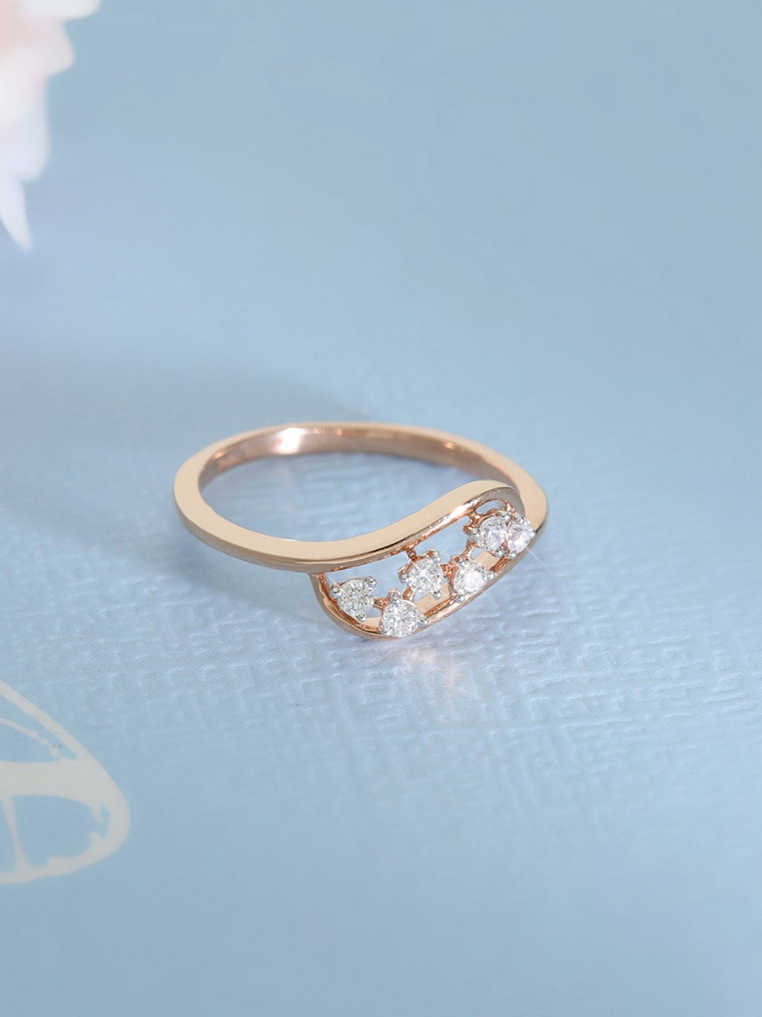 Mia By Tanishq Nature's Finest 14k Yellow Zigzag Treasures Gold Diamond Ring