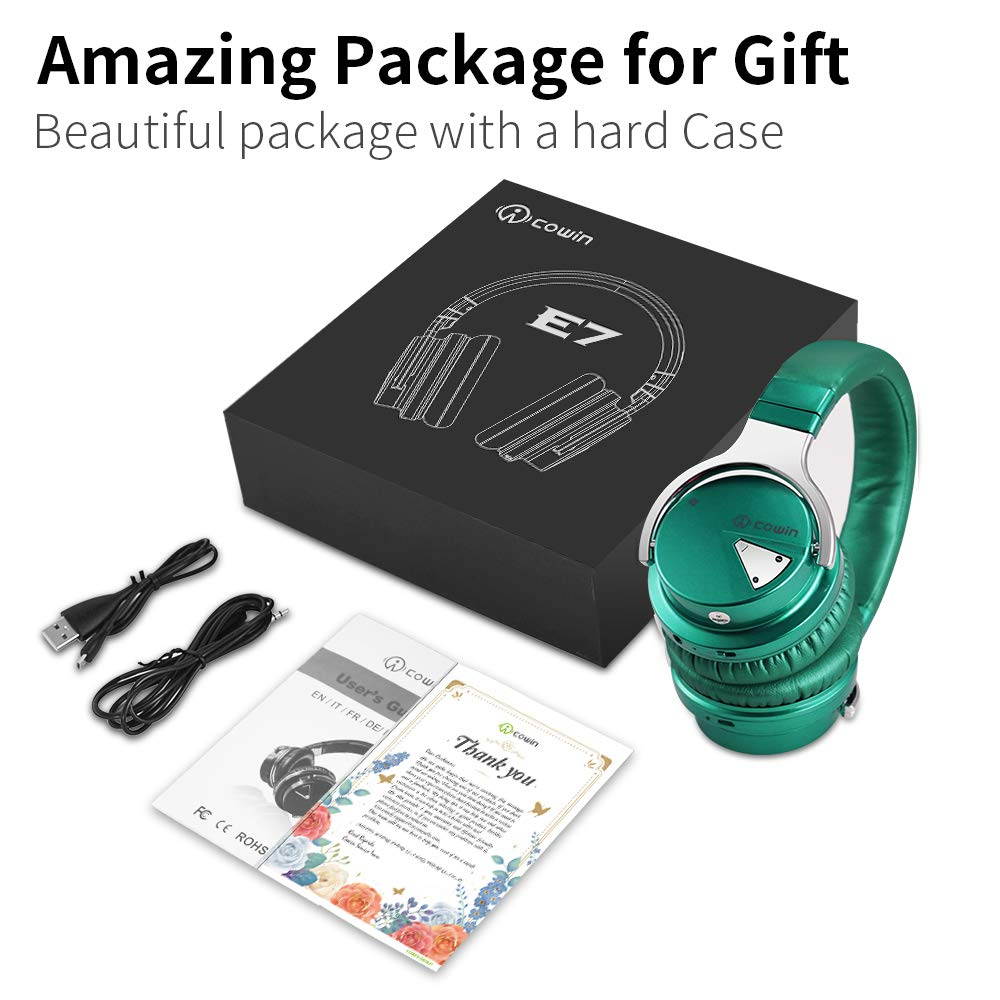COWIN E7 Active Noise Cancelling Headphones with Bluetooth and Mic - 30H Playtime for Travel, Work, TV, PC, and Cellphone