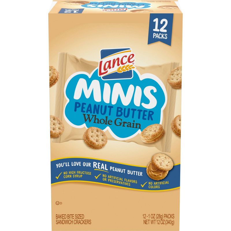 Lance Peanut Butter Whole Grain Multipack Sandwich Crackers - 12ct