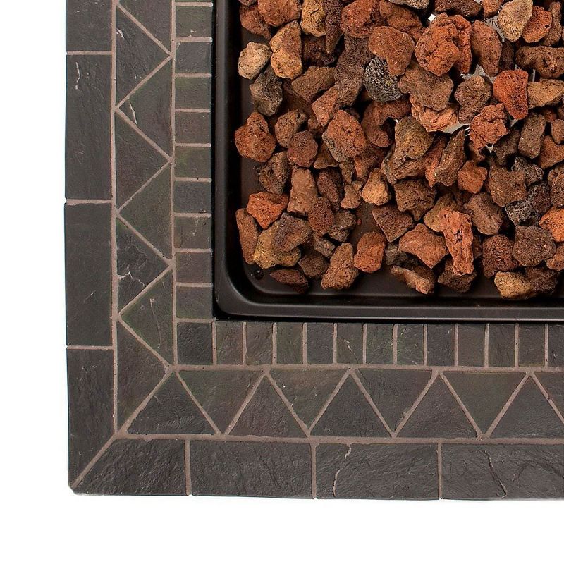 Endless Summer 30 inch Outdoor Gas Lava Rock Patio Fire Pit, Brown