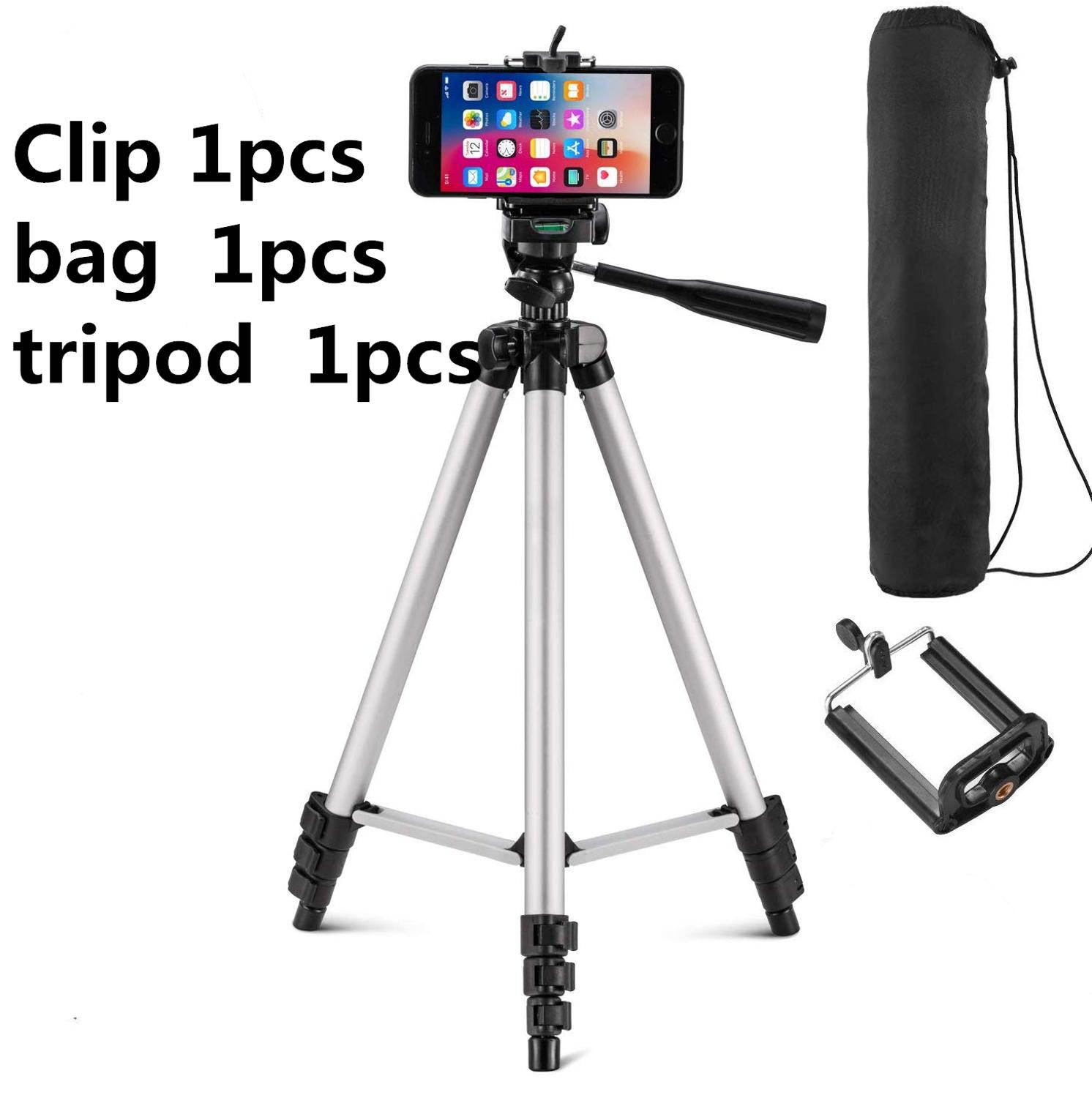 Professional Foldable Camera Tripod Holder Stand Screw 360 Degree Fluid Head Tripod Stabilizer Aluminum with Phone Clamp Holder and Bag for Free 3110