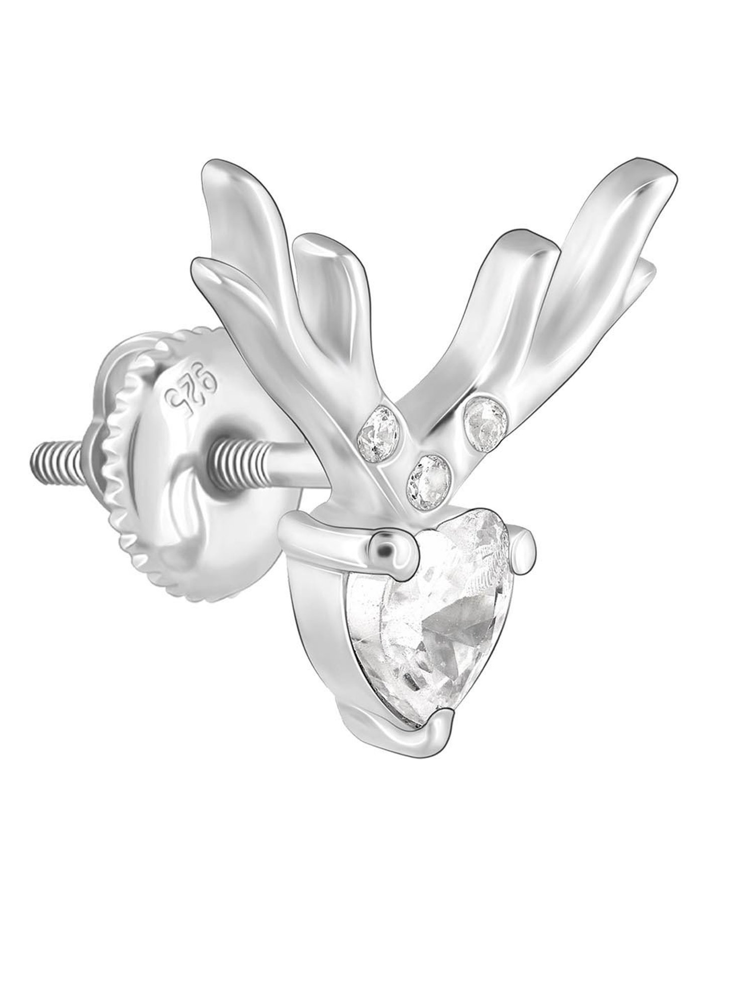 GIVA 92.5 Sterling Silver Deer Heart Earrings for Women