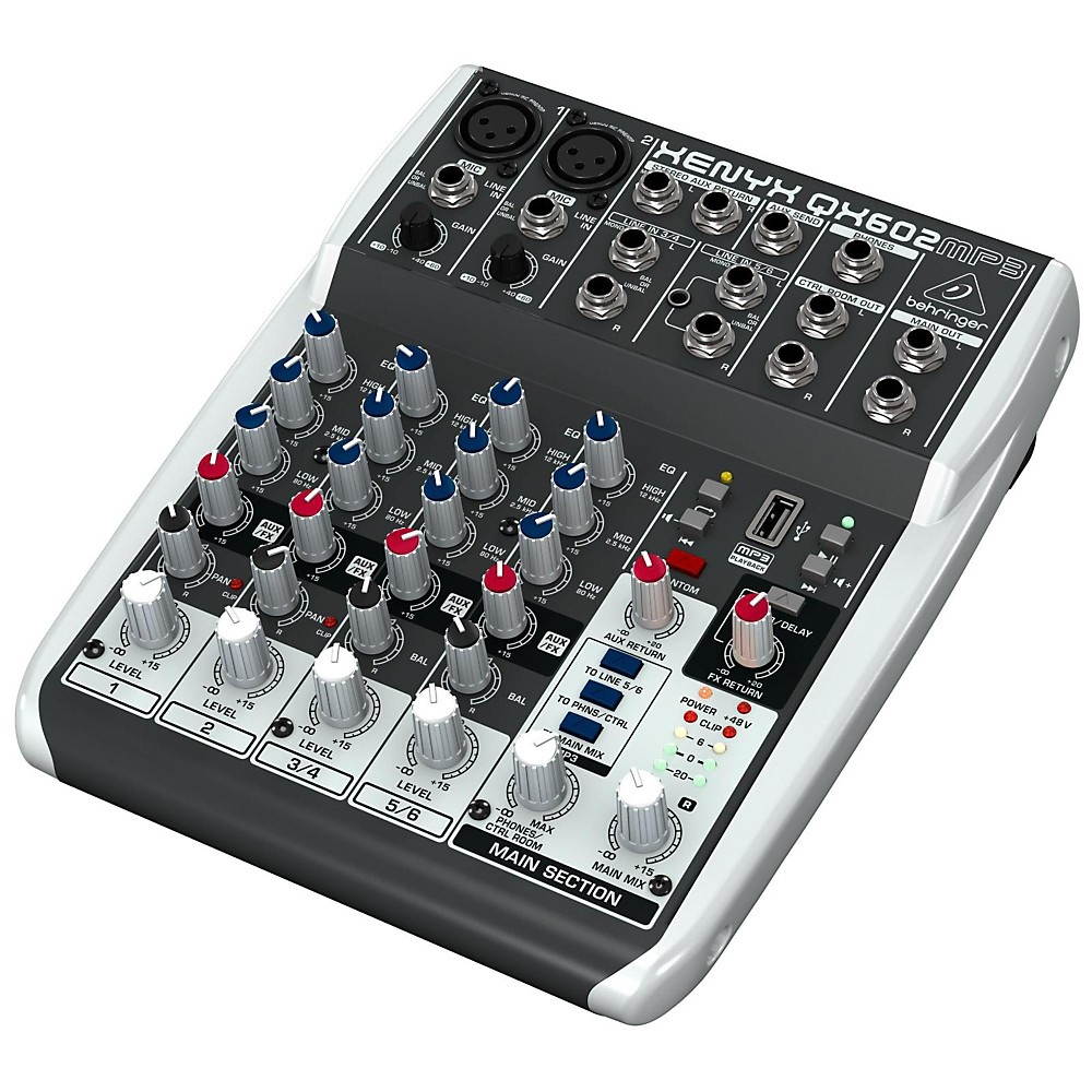 Behringer XENYX QX602MP3 6-Channel Mixer with MP3 Player