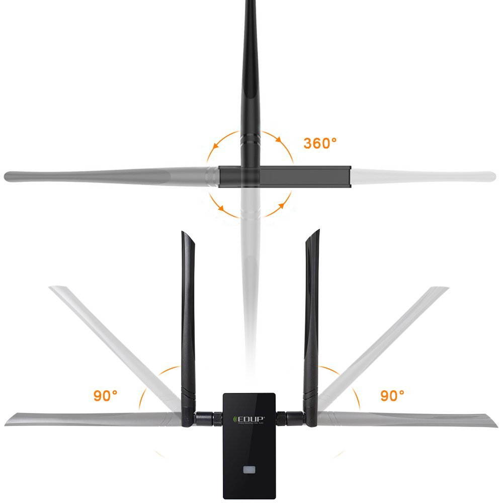 Wifi Adapter, EDUP USB 3.0 Wireless Adapter 802.11AC 1200Mbps Dual Band with 5G 867Mbps/2.4G 300Mbps 6Dbi External Dual Antennas Supports Windows XP,Win Vista,Win 7,Win 8.1, Win 10,Mac OS X 10.6-10.13