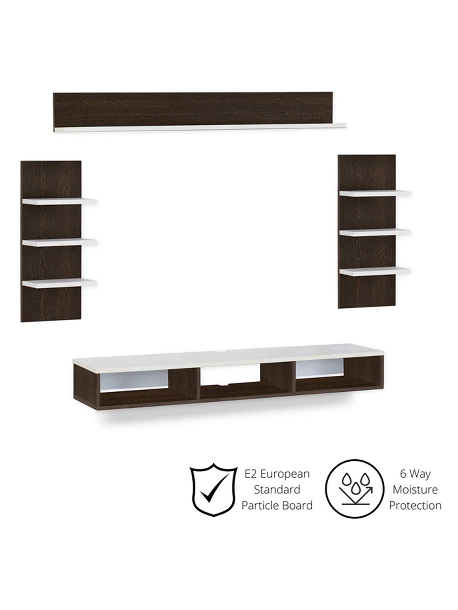 Delite Kom Flex Flowery Wenge & Acacia Dark Engineered Wood TV Entertainment Unit