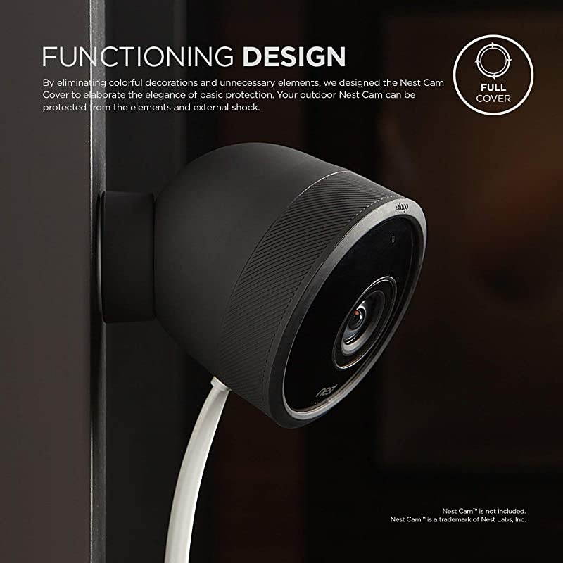 Google Nest Cam Outdoor Cover Black 3Pcs Full Package All Weather Protective Cover Adapter Cover IncludedProtection Blending in Easy Installation