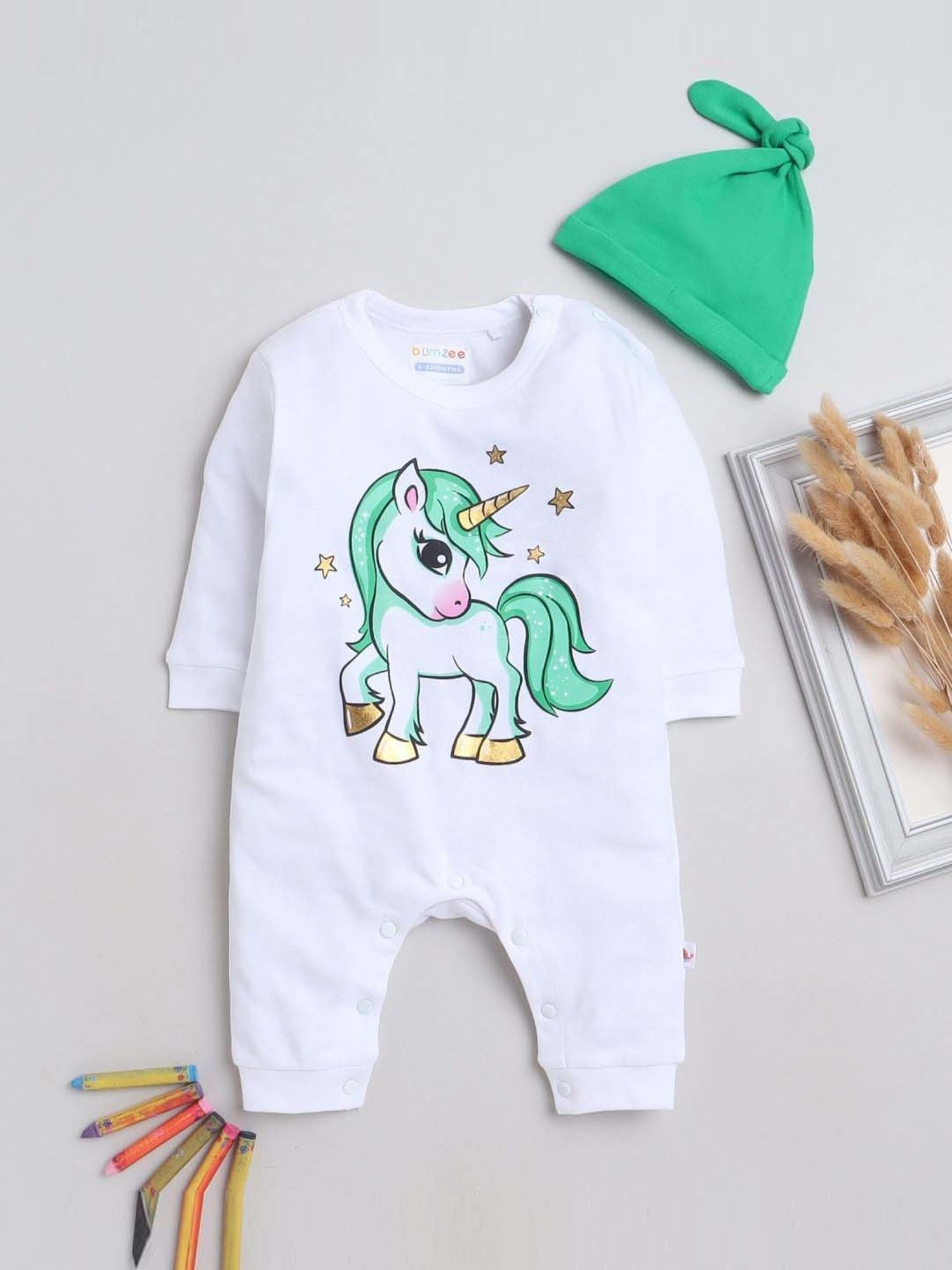 Ed-a-Mamma Baby Pink & White Printed Bodysuit (Pack Of 2)