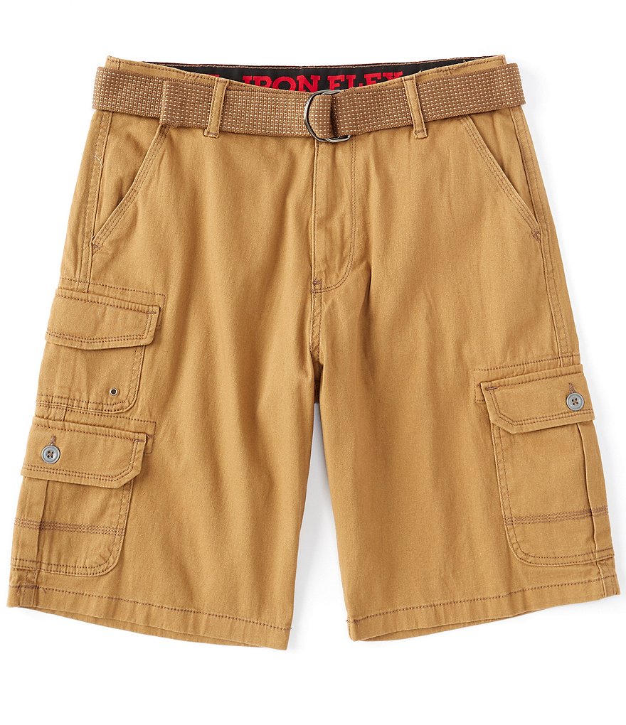 Iron Co. Riverside Belted Stretch Twill 11#double; Inseam Cargo Shorts