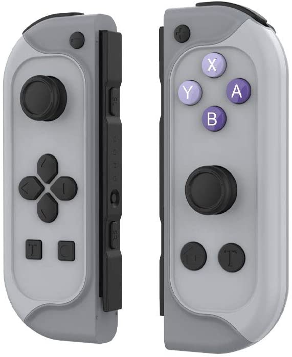 Switch Joy Pad Replacement for Switch,Switch Joy-con(L/R) Remotes Controller with Turbo,Motion Control & Dual Shock,Built-in Games Props Function-Wired/Wireless Switch Controller-Gray