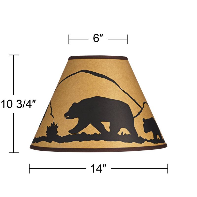 Springcrest Mountain Scene Brown Paper Medium Empire Lamp Shade 6" Top x 14" Bottom x 10" Slant x 10.75" High (Spider) Replacement