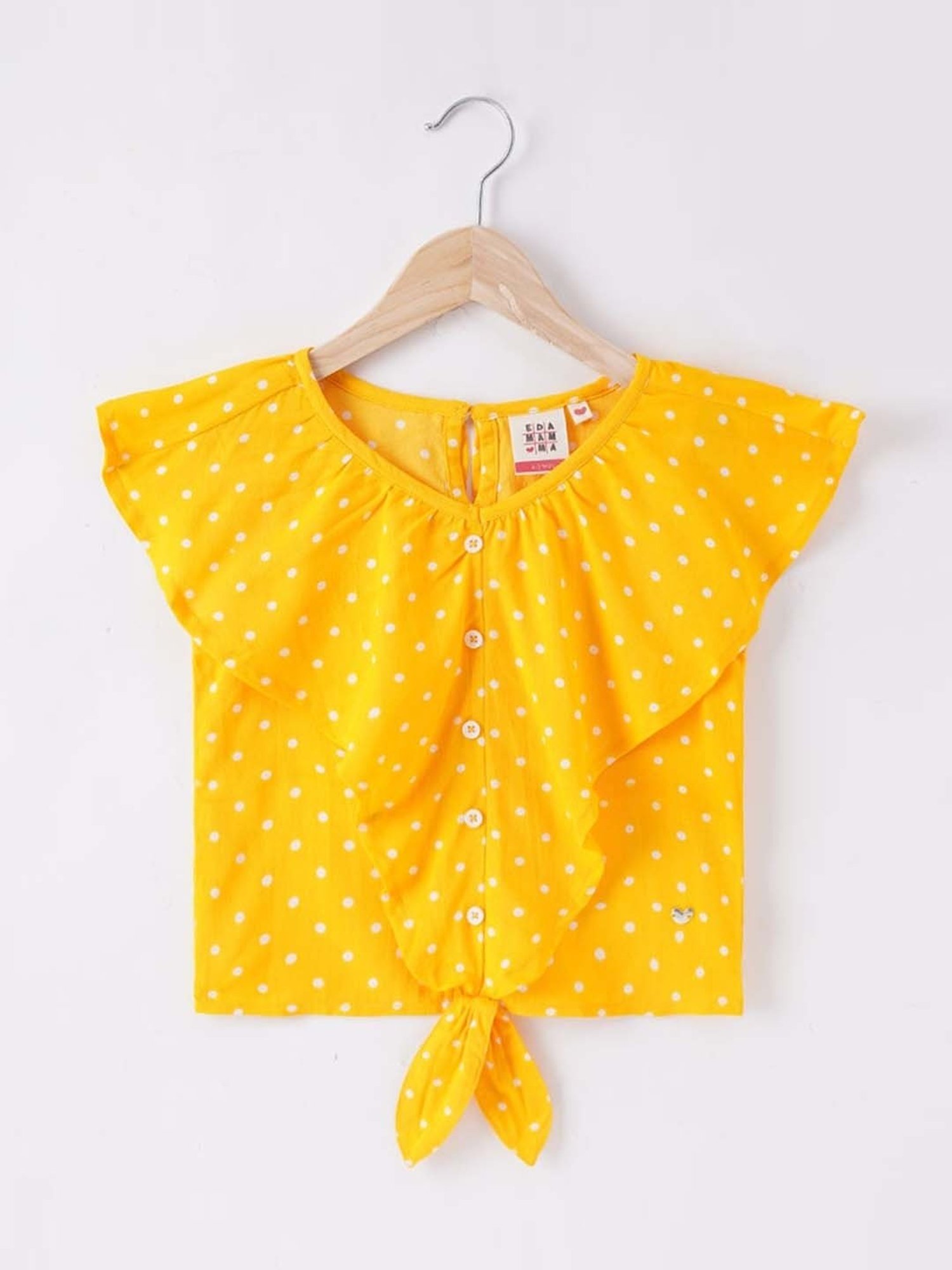 Ed-a-Mamma Kids Yellow Printed Top
