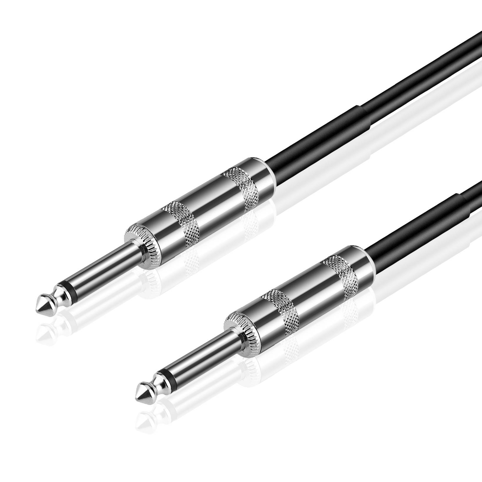 6.35mm Guitar Cable (6FT) 1/4 Inch TS Male 6.35mm Phono Jack Straight Plug Musical Instrument Patch Cable Wire Cord For Electric Bass Guitar, Amplifier Speaker, Electric Mandolin, Line-level Audio